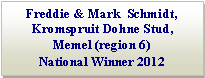 Text Box: Freddie & Mark  Schmidt, Kromspruit Dohne Stud, MemelRegion 6 / Streek 6